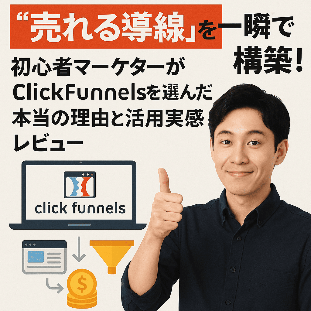 “売れる導線”を一瞬で構築！初心者マーケターがClickFunnelsを選んだ本当の理由と活用実感レビュー