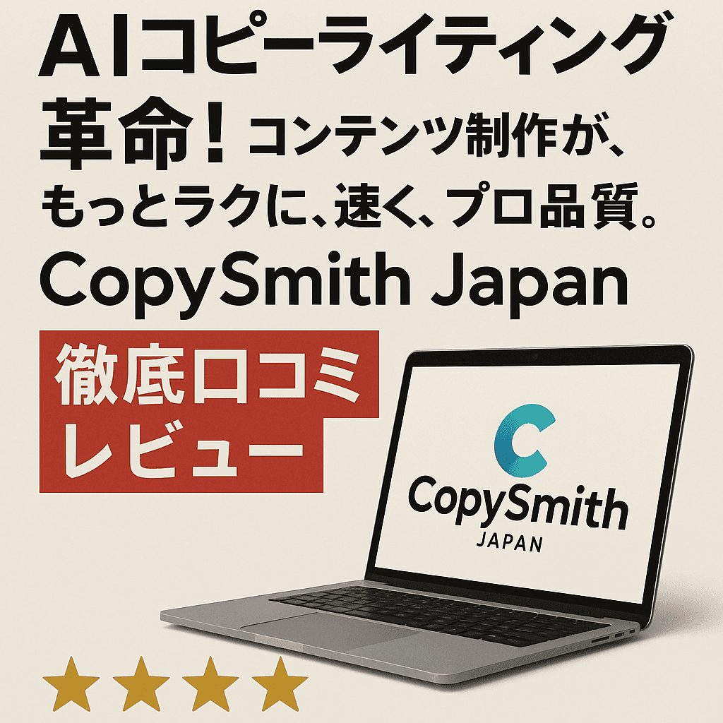 AIコピーライティング革命！コンテンツ制作がもっとラクに、速く、プロ品質。「CopySmith Japan」徹底口コミレビュー